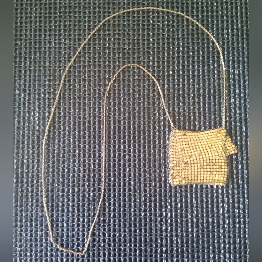 Gold Mesh Link Mini Bag Necklace